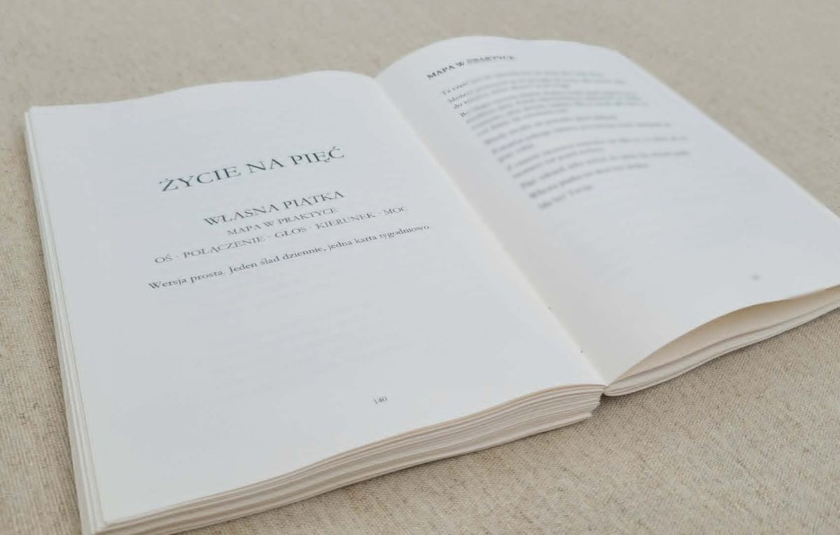 Wnętrze książki Życie na Pięć — początek części Mapa w praktyce